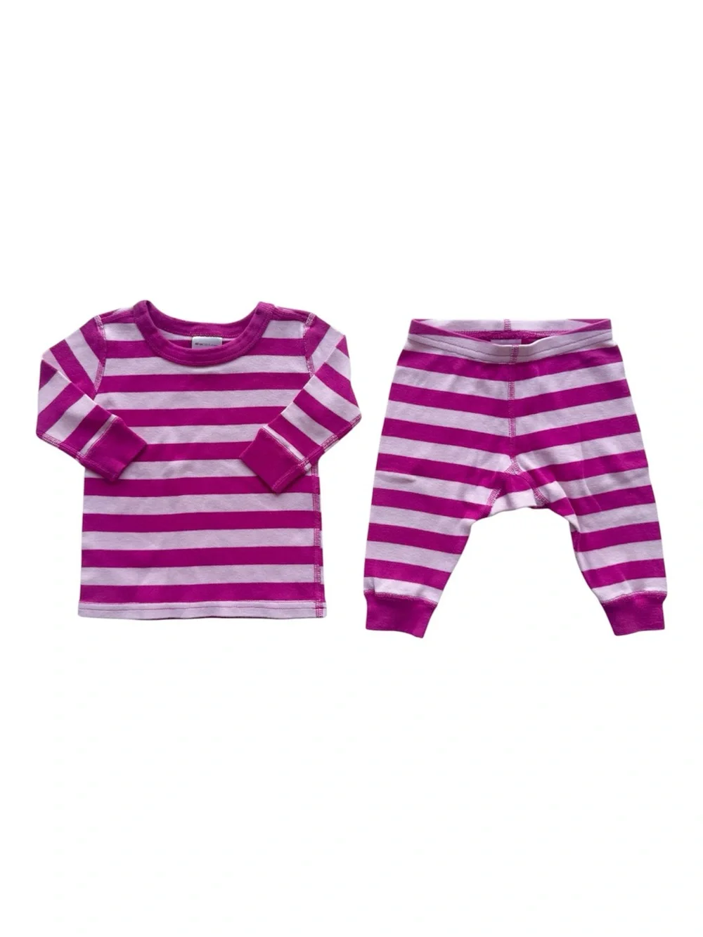 Hanna Andersson Pink Striped Long Johns Size 3-6M